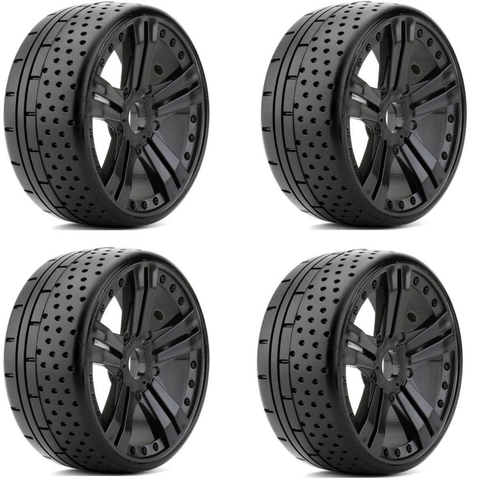 Powerhobby 1/8 GT Atomic Belted Mounted Tires 17mm Medium Compound (4) : GRP