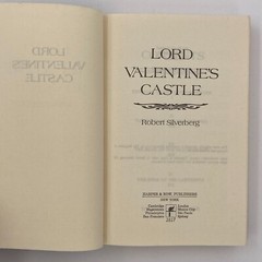 Lord Valentines Castle Robert Silverberg HC/DJ Book Club Edition 1980 466 pages