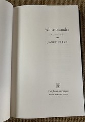 1999 White Oleander Book Janet Fitch First 1st Edition HCDJ VG
