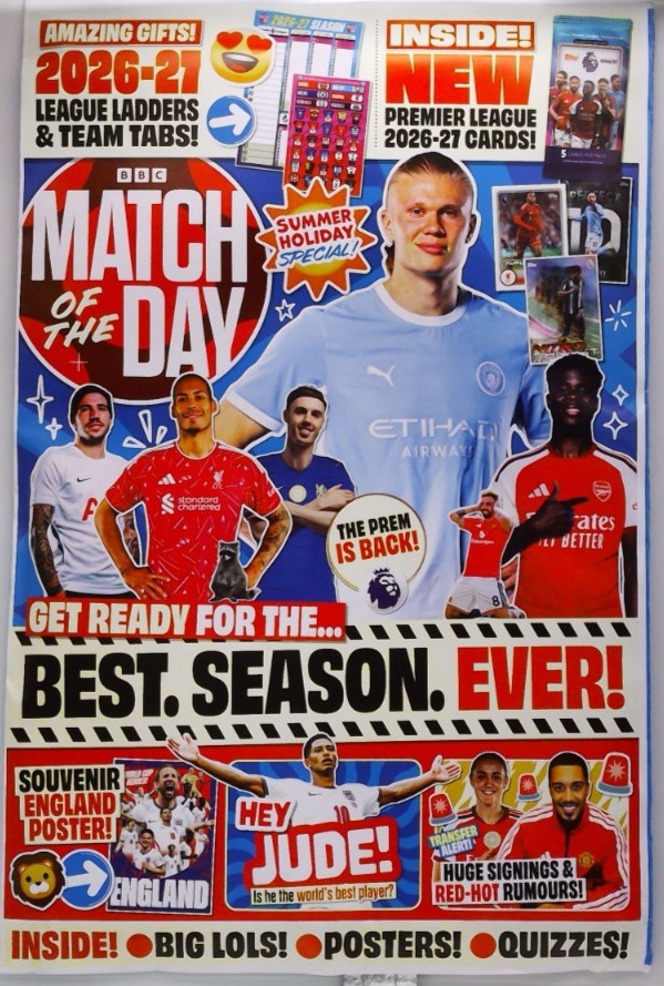 Match of the Day magazine 29th July 2026 Summer Holiday Special: + PL 2026 cards