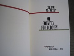 CORMAC MCCARTHY SIGNED – NO COUNTRY FOR OLD MEN LIMITED NUMBERED LUXURY EDITION