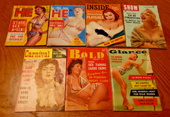 Lot 7 VINTAGE 1950s PINUPS CELEBRITY Magazine Lot Pocket SIZE