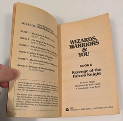WIZARDS WARRIORS & YOU BOOK 6 REVENGE OF THE FALCON KNIGHT 1985 CYOA RPG Role