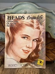 VINTAGE HEADS FROM LIFE BOOK CHARCOAL CRAYON PENCIL Prints For Framing W. Foster