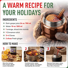 Stainless Steel Thermo For Hot Food 17OZ with Folding Spoon, Vacuum Insulated Fo