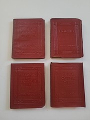Vintage Little Leather Library Red Miniature Books Lot of 4 Longfellow Tennyson