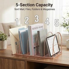 Simmer Stone File Sorter Organizer, 5 12.2”L x 6.9”W x 6.8”H, Round Shape-rg