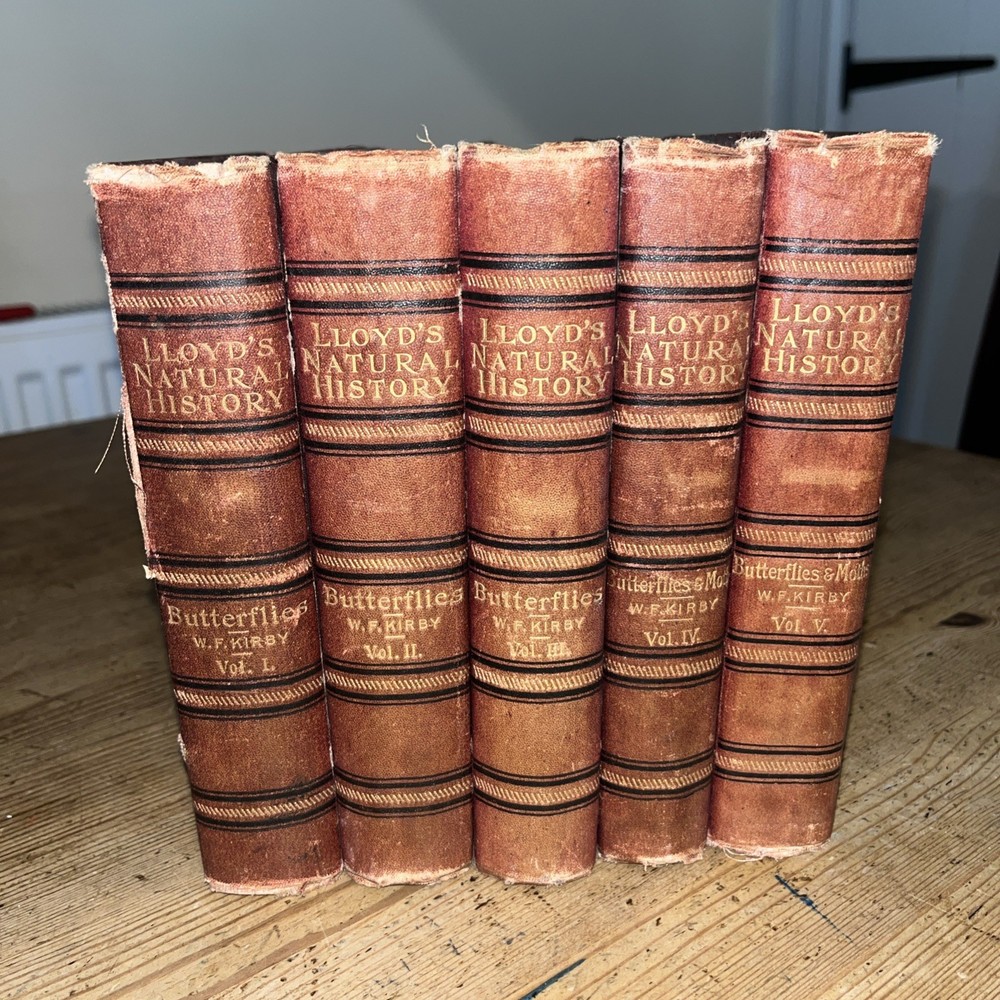 Lloyd’s Natural History 1896/97 BUTTERFLIES & MOTHS WF Kirby 5 Volumes