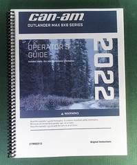 2022 Can-Am Outlander MAX 1000 6X6 Owner’s Manual: 238 Pages & Protective Covers