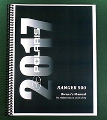 2017 Polaris Ranger 500 Owner’s Manual: 109 Pages & Protective Covers!