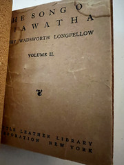 4 Vtg. Little Leather Library Longfellow Hiawatha I&II, Evangeline, Miles Stand.